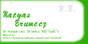 matyas brumecz business card